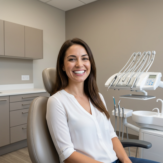 woman smiling at dentist